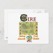 Eire Cities-kaart Briefkaart (Voorkant / Achterkant)