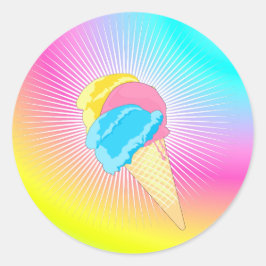 Eis Eiscreme Regenbogen Ronde Sticker