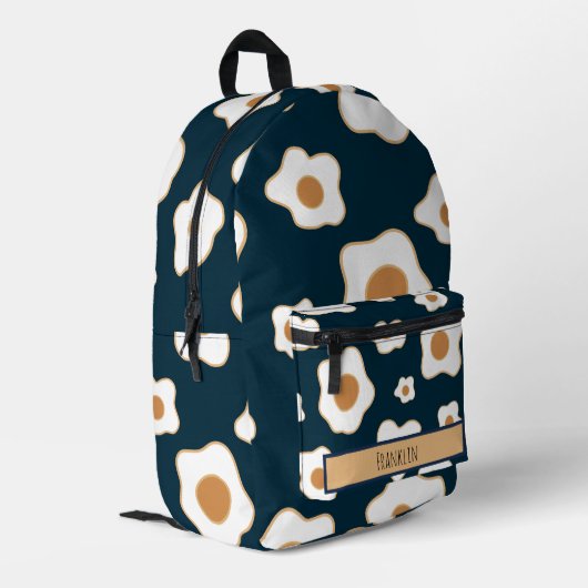 Eitekening in aangepaste naam bedrukte rugzak (Achterkant Hoek Links)