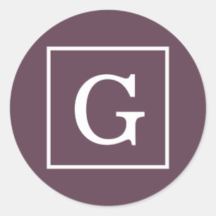 Eitgplant Eitgplant White Framed Initiaal Monogram Ronde Sticker