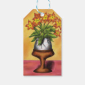 eitje als vaas met bloemen op tafel cadeaulabel (Achterkant)