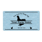 Eitkarton Blue Burlap Chicken Farmhouse Etiket (Voorkant)