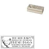 Eitkartonnen stempel met  rand en Hen (Gestempeld)