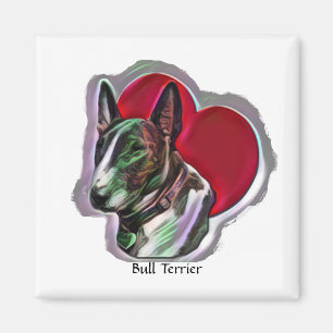 Eitkop Witte PopArt Bull Terrier Graphic Magneet