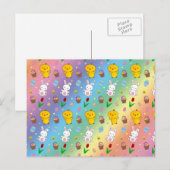 Eitrooster van de eiermand van de regenboogschop feestdagenkaart (Voorkant / Achterkant)