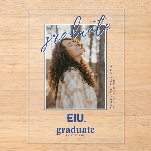 EIU-blokletter Acryl Uitnodigingen (Voorkant)