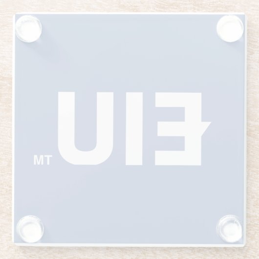 EIU-blokletter Glazen Onderzetter (Achterkant)