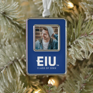EIU-blokletter Verzilverd Kader Ornament