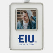 EIU-blokletter Verzilverd Kader Ornament (Voorkant)