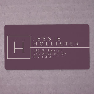 Eiwit Plant & Silver Rust Monogrammed Return Addre Etiket