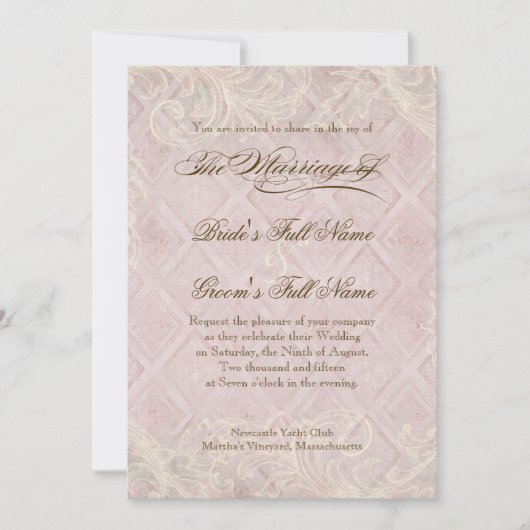 Ejaculation rose - Faire-part de mariage (Devant)