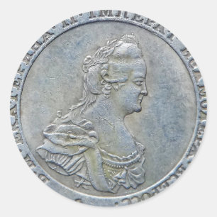 Ekaterine II, koningin Catherine II, Rusland Ronde Sticker