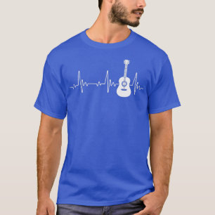 EKG Guitar Heartbeat Guitar Player Musical Women M T-shirt
