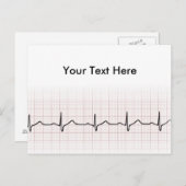 EKG hartslag op grafiekpapier, PhD (arts) puls Briefkaart (Voorkant / Achterkant)