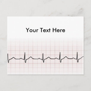 EKG hartslag op grafiekpapier, PhD (arts) puls Briefkaart