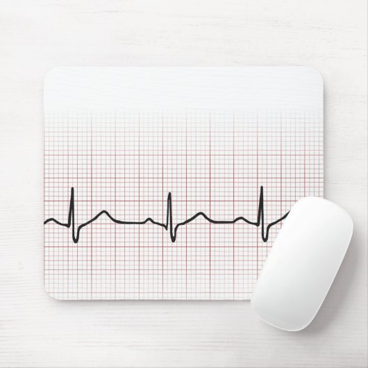 EKG hartslag op grafiekpapier, PhD (arts) puls Muismat (Met muis)