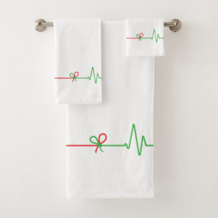 EKG Heart Beat - het leven gaat door Bad Handdoek