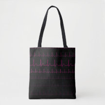 EKG Heartbeat Canvas tas
