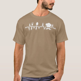 EKG Puls Line Chef Heartbeat Cook Chef Culina T-shirt