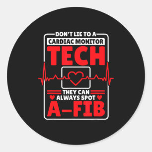Ekg Tech Ze kunnen altijd een Fib ontdekken, Ecg T Ronde Sticker
