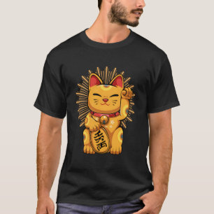 Eki Neko Japanse Lucky Cat Kawaii Koban Feng Shui T-shirt
