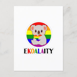 Ekoalaty Equality Gay Koala Beer Grappig LGBT Rain Uitnodiging Briefkaart