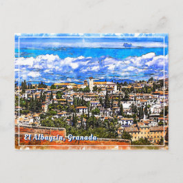 El Albayzín, Granada, Andalusië, Spanje. Briefkaart
