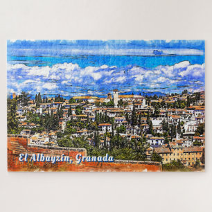 El Albayzín, Granada, Andalusië, Spanje. Legpuzzel