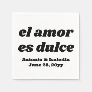 El amor es dulce bruiloft receptie serviette papie servet