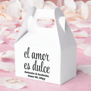 El amor es dulce bruiloft receptie traktatie voor bedankdoosjes