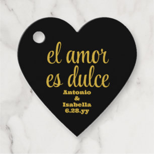 El amor es dulce bruiloft receptie traktatie voor bedankjes labels