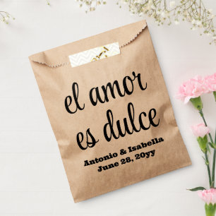 El amor es dulce bruiloft receptie traktatie voor bedankzakje