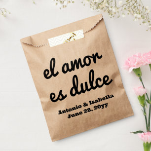 El amor es dulce bruiloft receptie traktatie voor bedankzakje