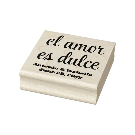 El amor es dulce bruiloft receptie traktatie voor  	rubberstempel (Stempel)
