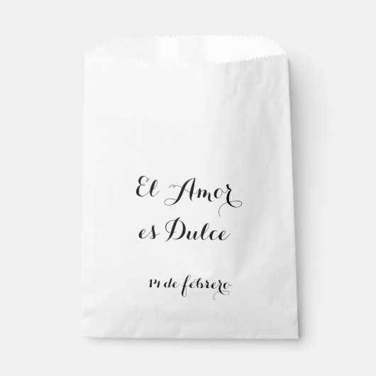 El Amor es Dulce- Personnaliser ces sacs de faveur (Devant)