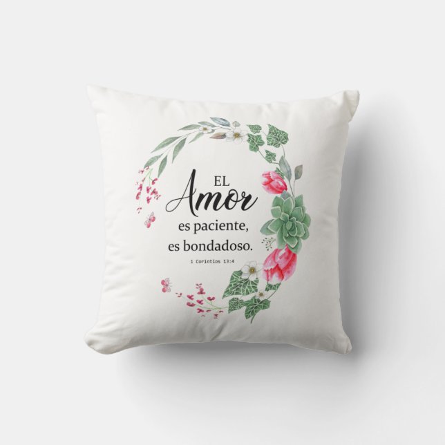 El amor es paciente, es bondadoso 1corintios kussen (Voorkant)