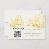 El Arco Cabo San Lucas Kindly Reply QR Code RSVP Kaartje (Voorkant)
