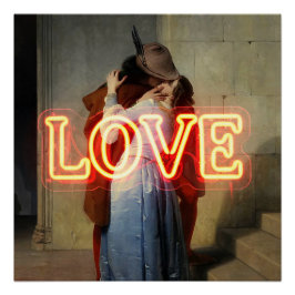 El Bacio Remix – Neon “LOVE” Muurkunst & Merchandi Perfect Poster