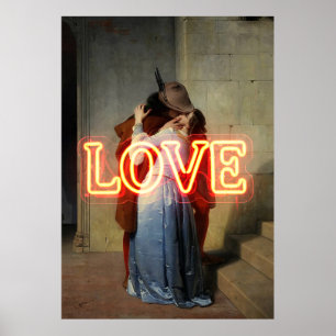 El Bacio Remix – Neon “LOVE” Muurkunst & Merchandi Poster