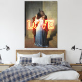 El Bacio Remix – Neon “LOVE” Wall Art & Merch Canvas Afdruk (Insitu (Slaapkamer))
