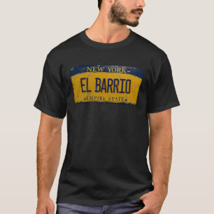 El Barrio New York Versleten Kentekenplaat T-shirt