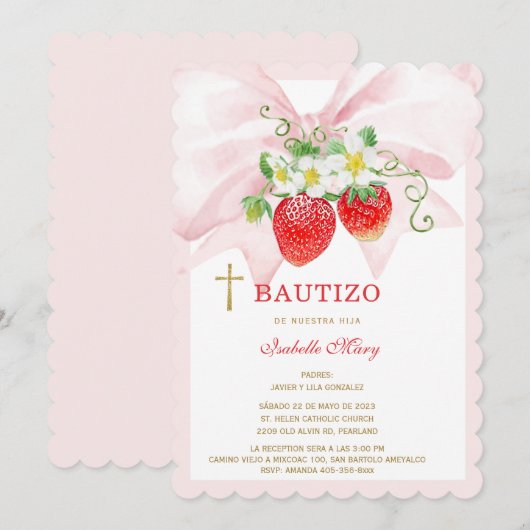 El Bautizo invitación de nuestra hi Invitation (Devant / Derrière)