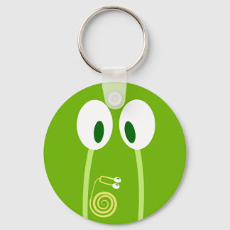 El bebé caracol wordt ondergesneeuwd in de prullen sleutelhanger