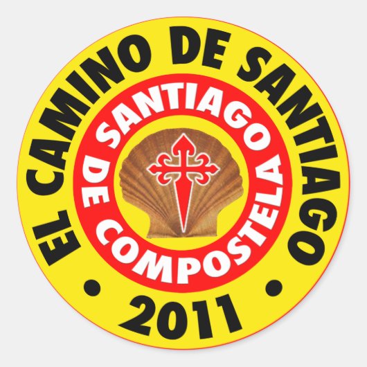 El Camino de Santiago 2011 Ronde Sticker (Voorkant)