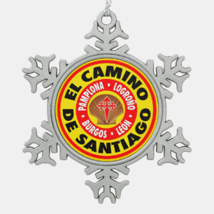 El Camino De Santiago Tin Sneeuwvlok Ornament