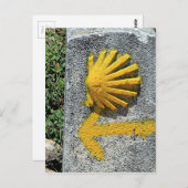 El Camino schelp en pijltje, Spanje Briefkaart (Voorkant / Achterkant)