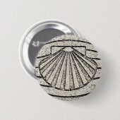 El Camino shell, bestrating, Spanje Ronde Button 5,7 Cm (Voorkant /achterkant)