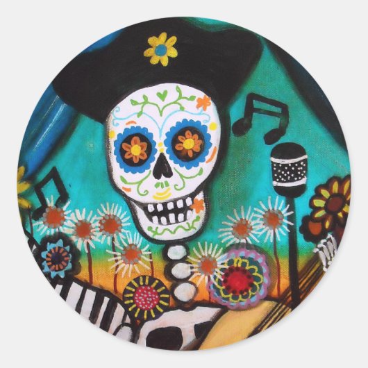 EL CANTADA-GITARA RONDE STICKER (Voorkant)