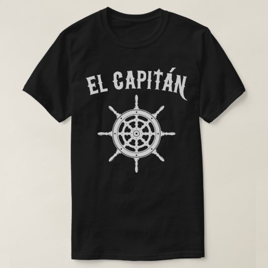 El Capitan Grappig nautische zeilboot cadeau T-shirt (Design voorkant)