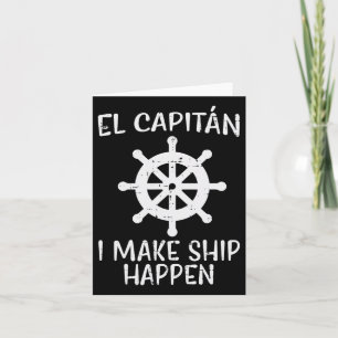 El Capitan Maak Schip Gebeuren Grappige Boot Varen Kaart